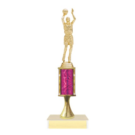 Basketball Trophy - Single Column on Riser