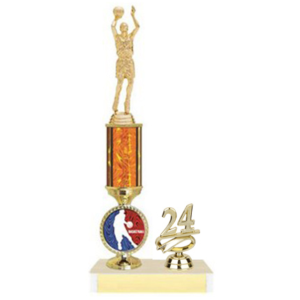 Basketball Trophy with Custom Mylar and year