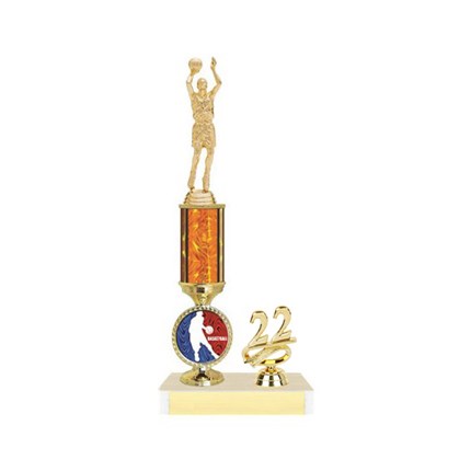 Basketball Trophy with Custom Mylar and year