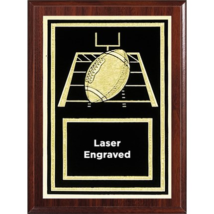 Football Plaque award - Laser Series - PigSkin