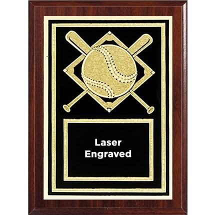 Baseball Plaque Award - Laser Series