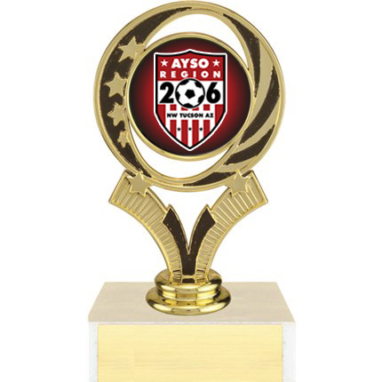 AYSO Trophy with Logo Insert - Figure Series - Circle
