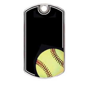 Laser Engraved Black Beauty Dog Tag - Softball