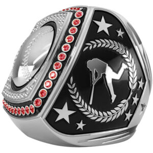 Epic Ring Baseball - Red Gems - Silver