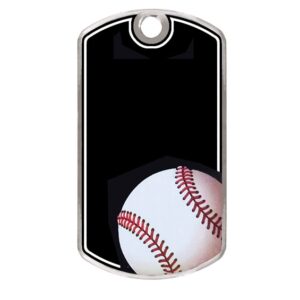 Laser Engraved Black Beauty Dog Tag - Baseball